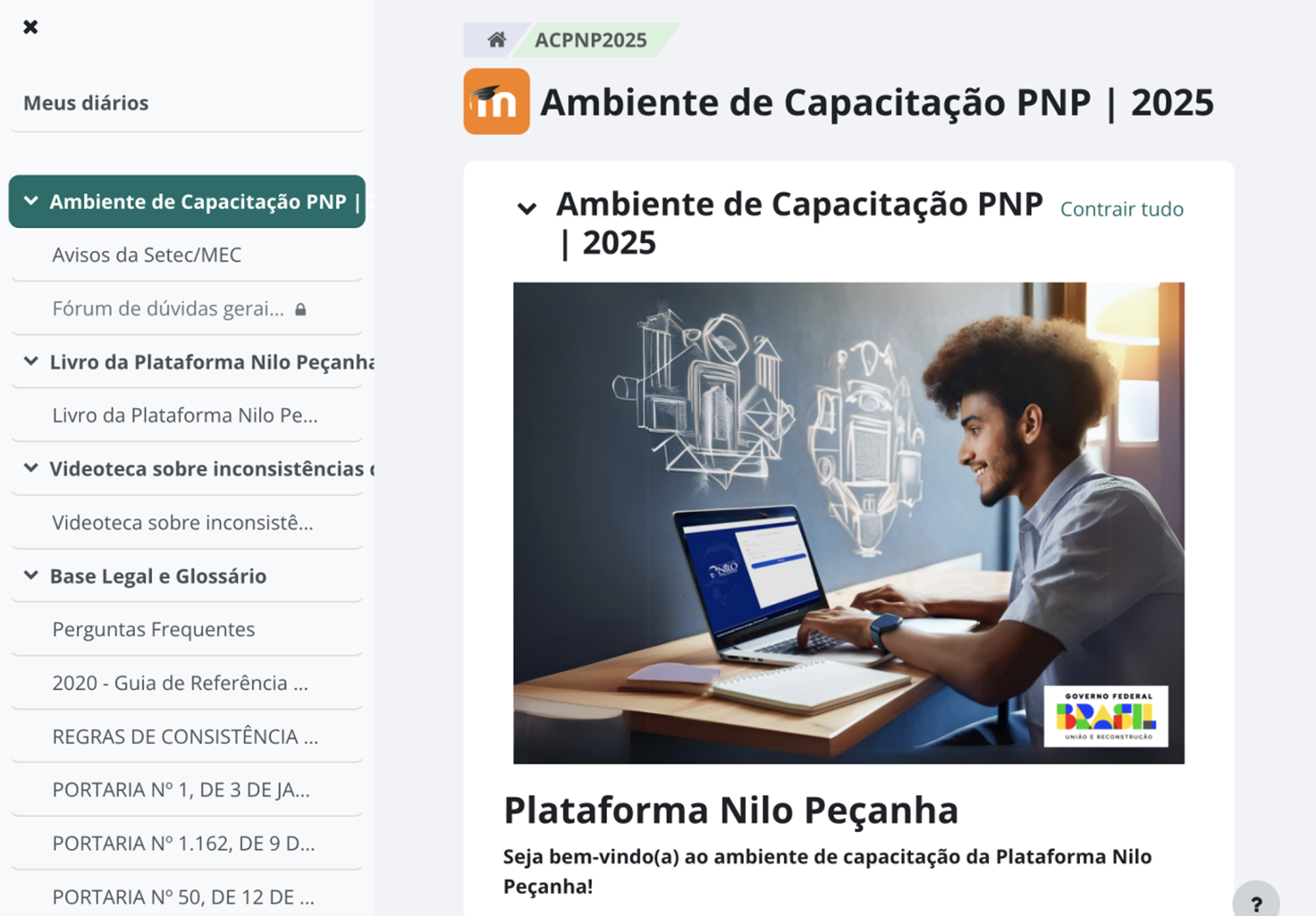Ambiente de capacitação do PNP-CCV Ambiente de capacitação do PNP-CCV